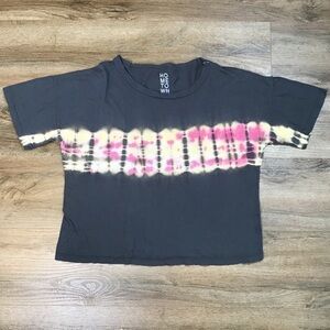 PACSUN Size S Shirt Hometown Heroes Tie Dye Oversize Top Wide Gray Short Sleeve